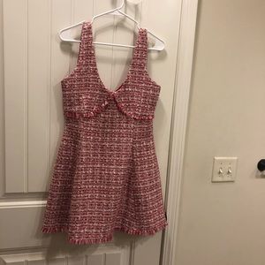 Pink tweed dress
